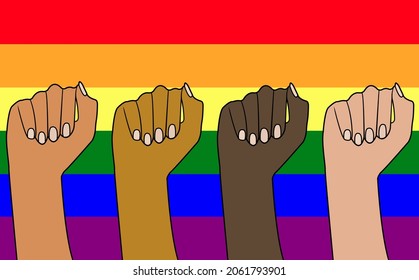 LGBTQ+ Right And Equality. Suitable For The Socialization Of LGBTQ+ Rigts And Equality.eps