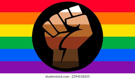 LGBTQ+ Rights Pride Flag of Queer People of Color flag Vector