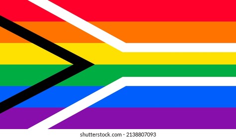 LGBTQ+ Rights Pride Flag of South Africa Vector