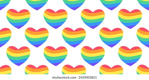Patrón sin fisuras LGBTQ+ con corazones