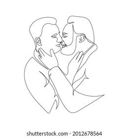Lgbtq silhouette. Contour drawing of lgbt couple, couple kissing guys