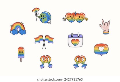 LGBTQ Aufkleber Vektor-Illustration im flachen Stil