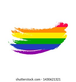 LGBTQ+ symbol. Rainbow flag. Vector illustration.