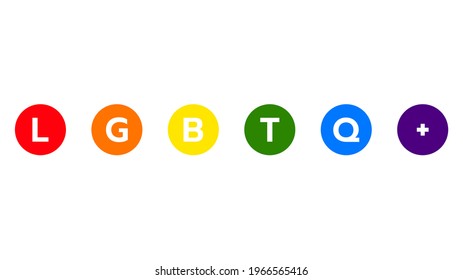 LGBTQ+  Symbols or Rainbow colors. LGBT designs isolated on white background, Vector illustration EPS 10