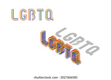 LGBTQ text design in colorful theme