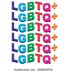 LGBTQ+ text vector, for free design.
