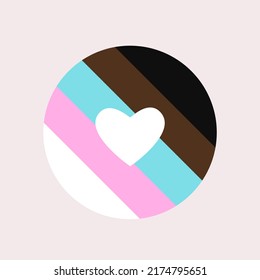 LGBTQ Trans Pride Heart Rainbow
