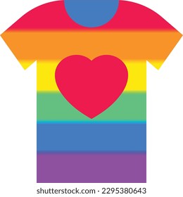 LGBTQ+ T-shirt flat icon. Modern vector illustration.
