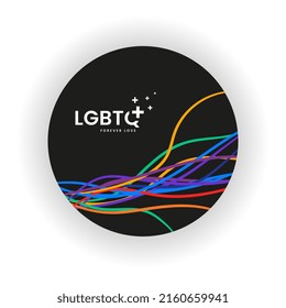 LGBTQ-Vektorformat mit abstrakter Rainbow Ine-Vektorgrafik, Illustration