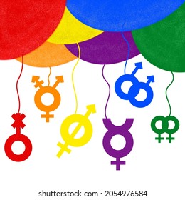 LGBTQ VECTOR LINE ART RAINBOW
