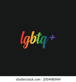 LGBTQ+, Vektorgrafik-Typografie auf schwarzem Hintergrund