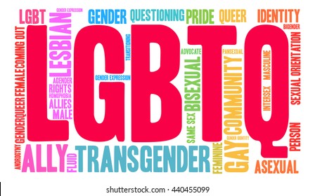 LGBTQ Word Cloud On A White Background. 