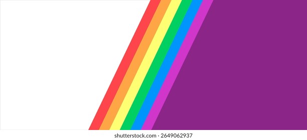 LGBTQ%2B Rainbow Pride Banner with Gradient Colors on Purple and White Background