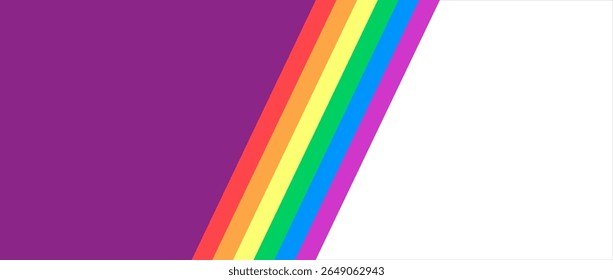 LGBTQ%2B Rainbow Pride Banner with Gradient Colors on Purple and White Background