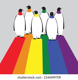 LGBTQI Penguin Cartoon Vector Illustration