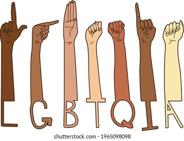 LGBTQIA Diversity Sign Language ASL Hands