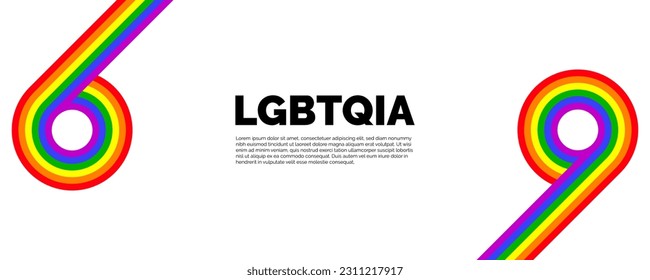 LGBTQIA Happy Pride Month Banner. Pride Banner with LGBTQ+ Flag Background
