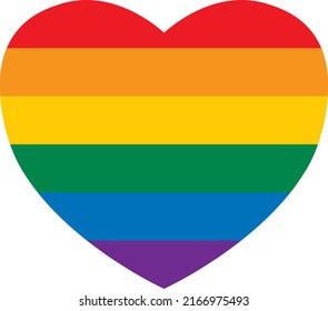 LGBTQIA Heart. Love Concept. Flat Design Vector Icon Illustration.