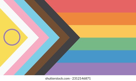 LGBTQIA pride progress flag. Intersex-inclusive.