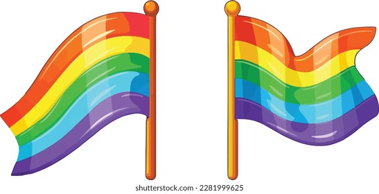 lgbtqia+ rainbow flag gay trans rights vector illustration