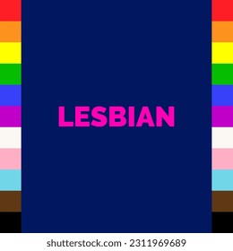 LGBTQIAP+ LESBIAN  Text poster L