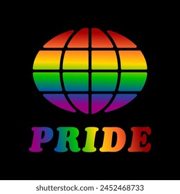 LGBTQ+Pride Month Rainbow global, Graphic design print t-shirts fashion, illustration, vector, posters, cards, stickers, mug