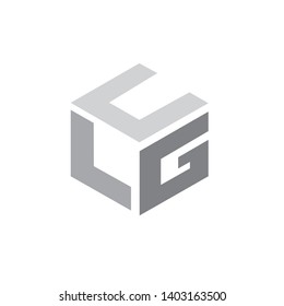 LGC, LCG, CLG logo with rectangular or box concept and modern style
