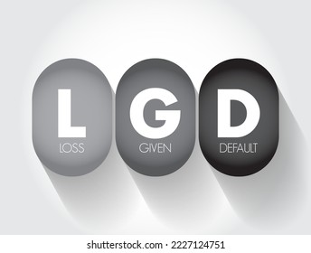 LGD - Loss Given Default is the share of an asset that is lost if a borrower defaults, acronym concept background