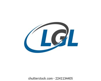 LGL letter creative modern elegant swoosh logo design