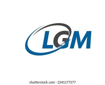 LGM letter creative modern elegant swoosh logo design