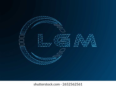 LGM low poly letter logo vector design. LGM lower poly logo design. Low poly logo.