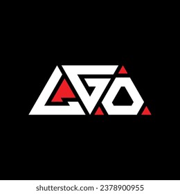 LGO triangle letter logo design with triangle shape. LGO triangle logo design monogram. LGO triangle vector logo template with red color. LGO triangular logo Simple, Elegant, and Luxurious design.