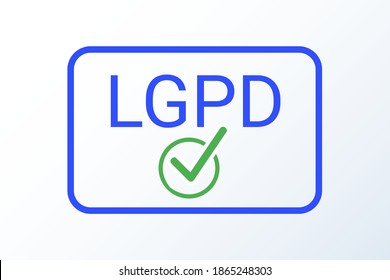 LGPD - Brasilianische Datenschutzbehörde DPA, Rechte unter der Lei Geral de Prote o de Dados - Spanisch. Vektorgrafik-Symbol