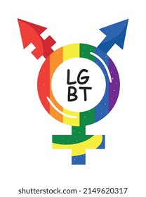 lgtbi flag in gender symbol