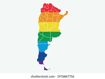 LGTBI flag in the map of Argentina.