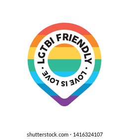 LGTBI Friendly icon. Rainbow flag