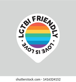 LGTBI Friendly icon. Rainbow flag