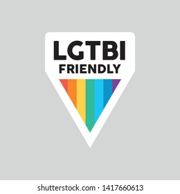 LGTBI Friendly icon. Rainbow flag