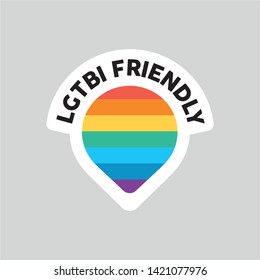 LGTBI Friendly icon. Rainbow flag