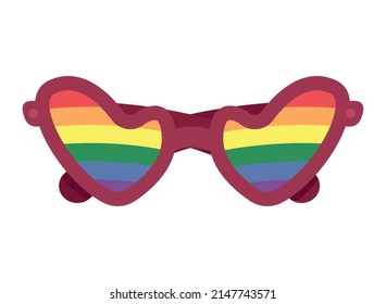 lgtbiq flag in heart sunglasses icon