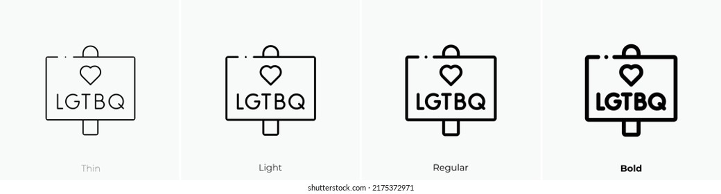 lgtbq icon. Thin, Light Regular And Bold style design isolated on white background