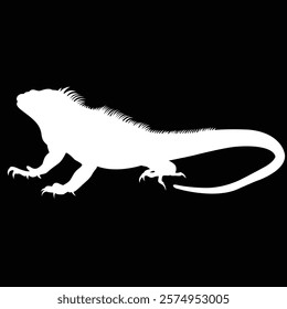 lguana vector animal illustration black background