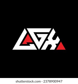 LGX triangle letter logo design with triangle shape. LGX triangle logo design monogram. LGX triangle vector logo template with red color. LGX triangular logo Simple, Elegant, and Luxurious design.