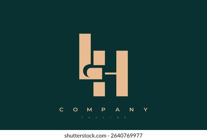 LH Abstract Geometric Logo Design. Modern and elegant logo design with simplistic typography elements, showcasing branding excellence.