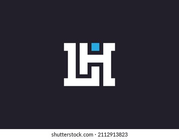LH - abstract logotype or icon with dot. Letter logo. Creative combination of letters. Monogram of HL.