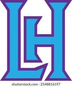 LH alphabet logo design vector style