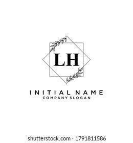 LH Beauty vector initial logo, handwriting logo of initial signature, wedding, fashion, jewerly, boutique, floral and botanical with creative template for any company or business.
