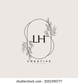 LH Beauty vectorial arte inicial del logo, logo de escritura a mano de firma inicial, boda, moda, joyas, boutique, floral y botánica con plantilla creativa para cualquier empresa o negocio.