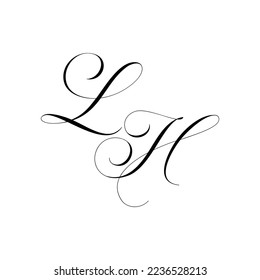 LH Calligraphy Monogram initial letters logo