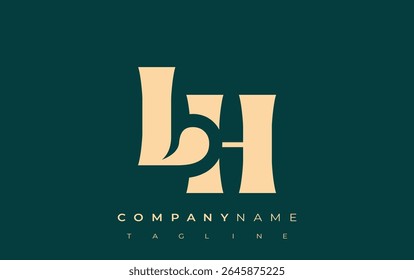 Diseño de logotipos de tipografía Abstractas creativa de LH. Logotipo elegante que combina tipografía atrevida y Formas creativas, ideal para soluciones de marca e identidad.